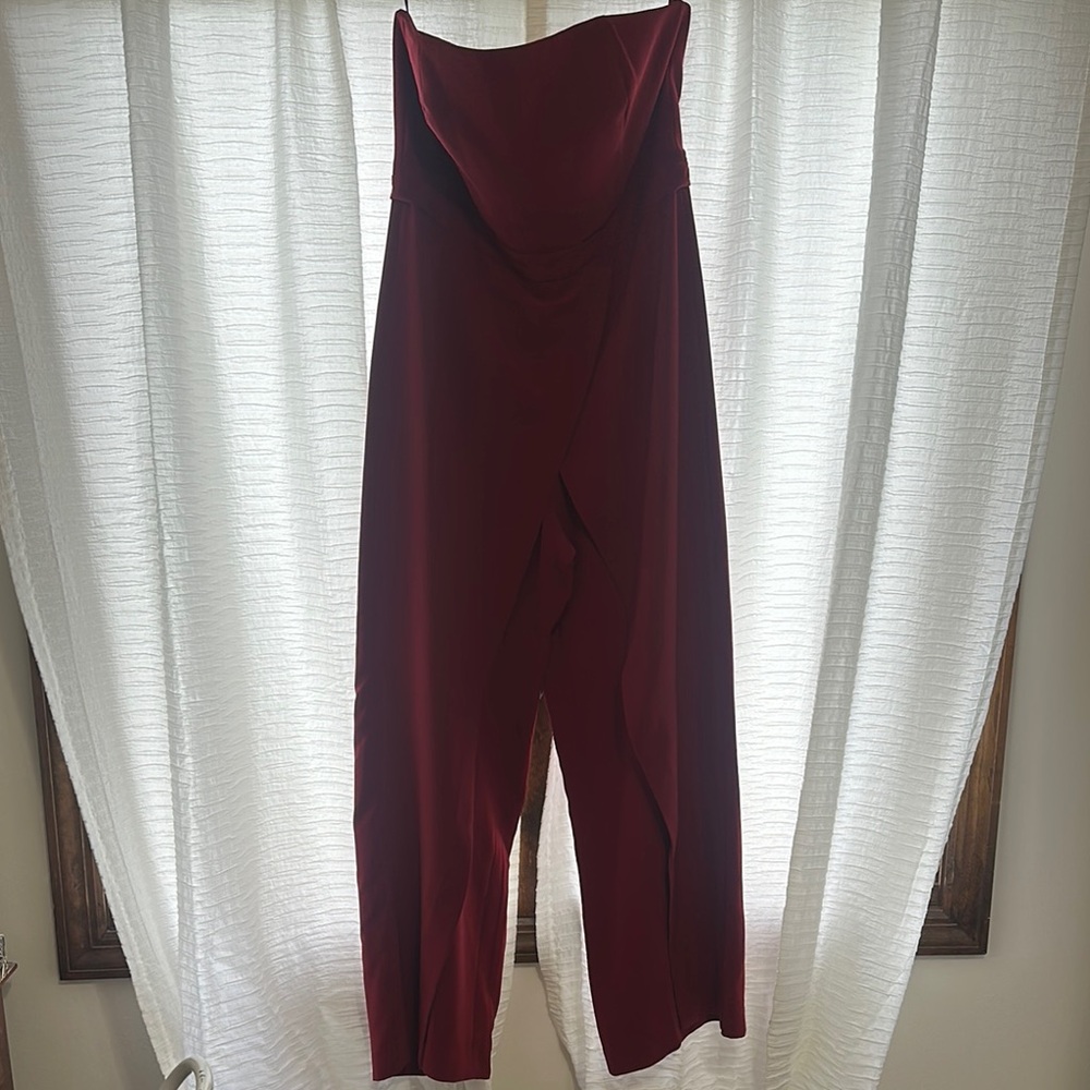 Elegant Red Strapless Jumpsuit White House Black Market Red Strapless Jumpsuit